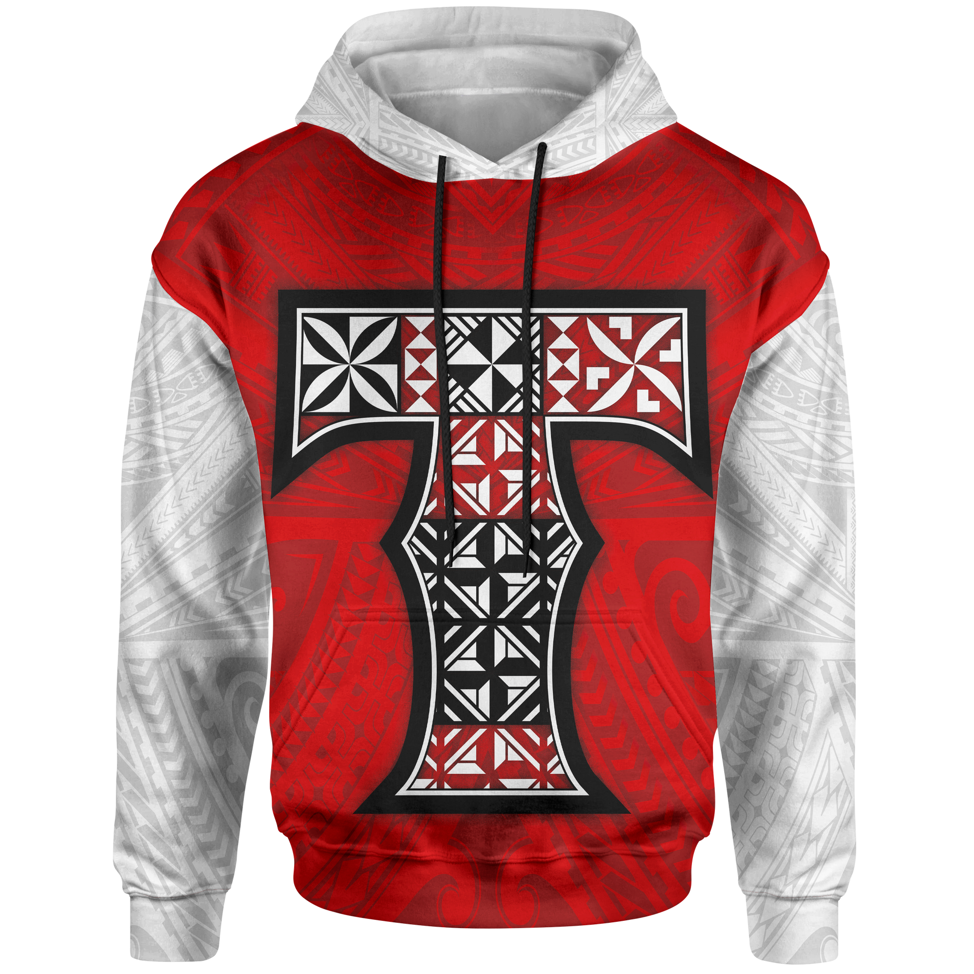 Tonga Hoodie Polynesian Peak Unisex Red - Polynesian Pride