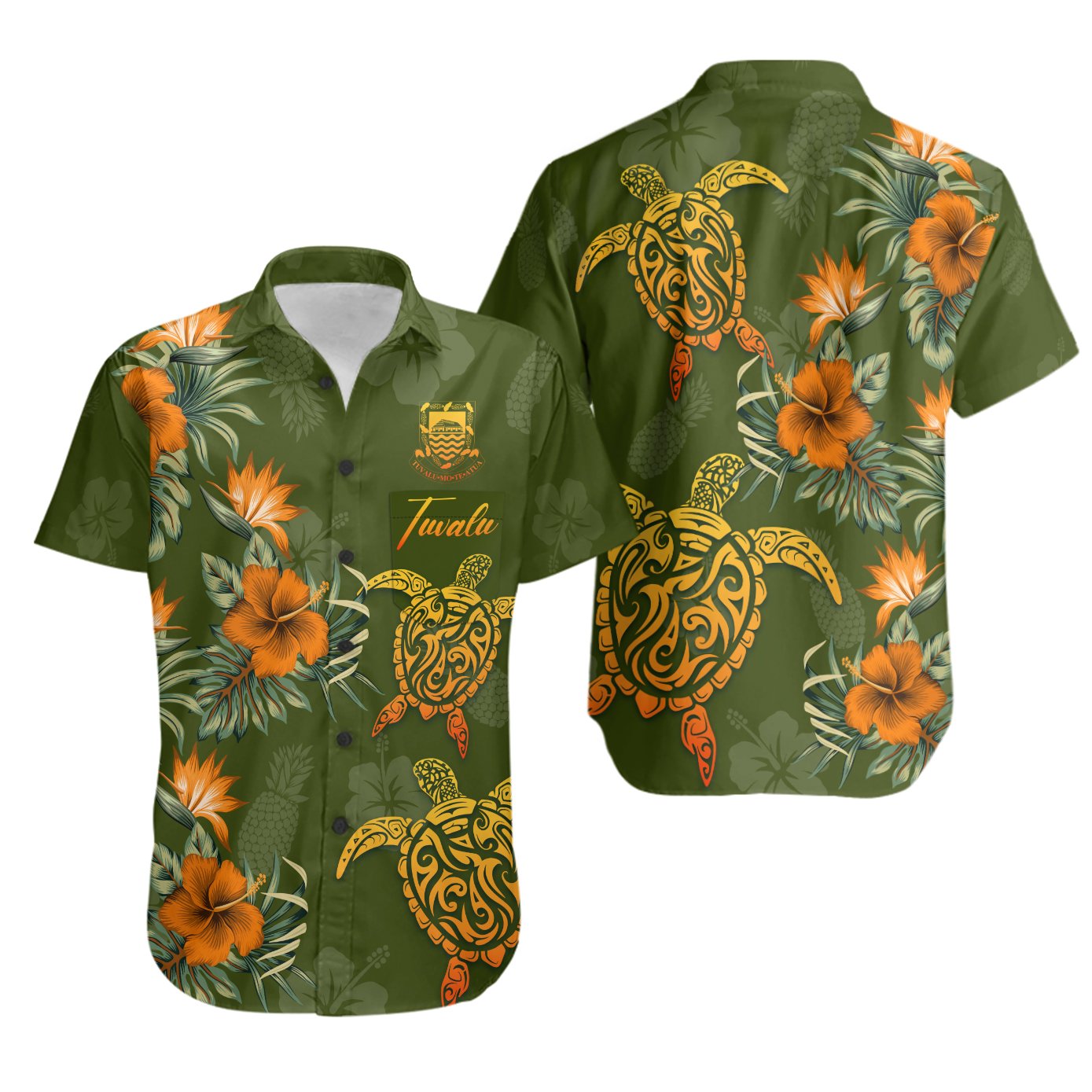 Tuvalu Polynesian Shirt - Tropical Summer Unisex Green - Polynesian Pride