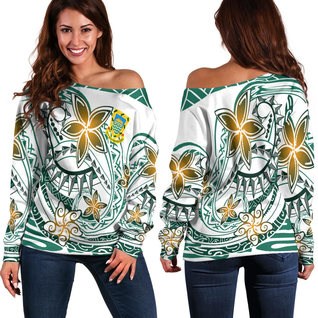 Tuvalu Women's Off Shoulder Sweaters - Spring Style Green - Polynesian Pride