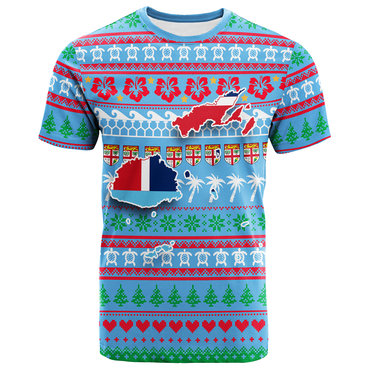Fiji Christmas T Shirt Ugly Christmas LT12 Unisex Blue - Polynesian Pride