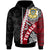 Tuvalu Polynesian Hoodie Wave Tattoo Unisex Red - Polynesian Pride