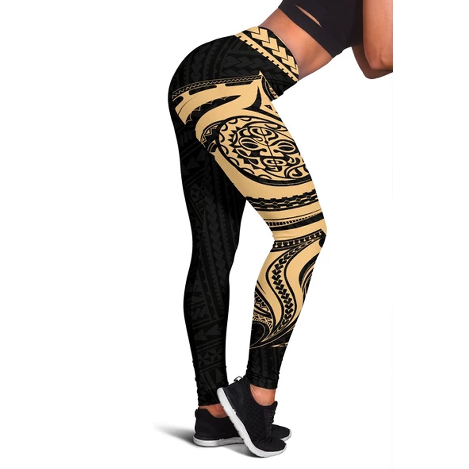 Polynesian Rising 8th Leggings A6 Black - Polynesian Pride