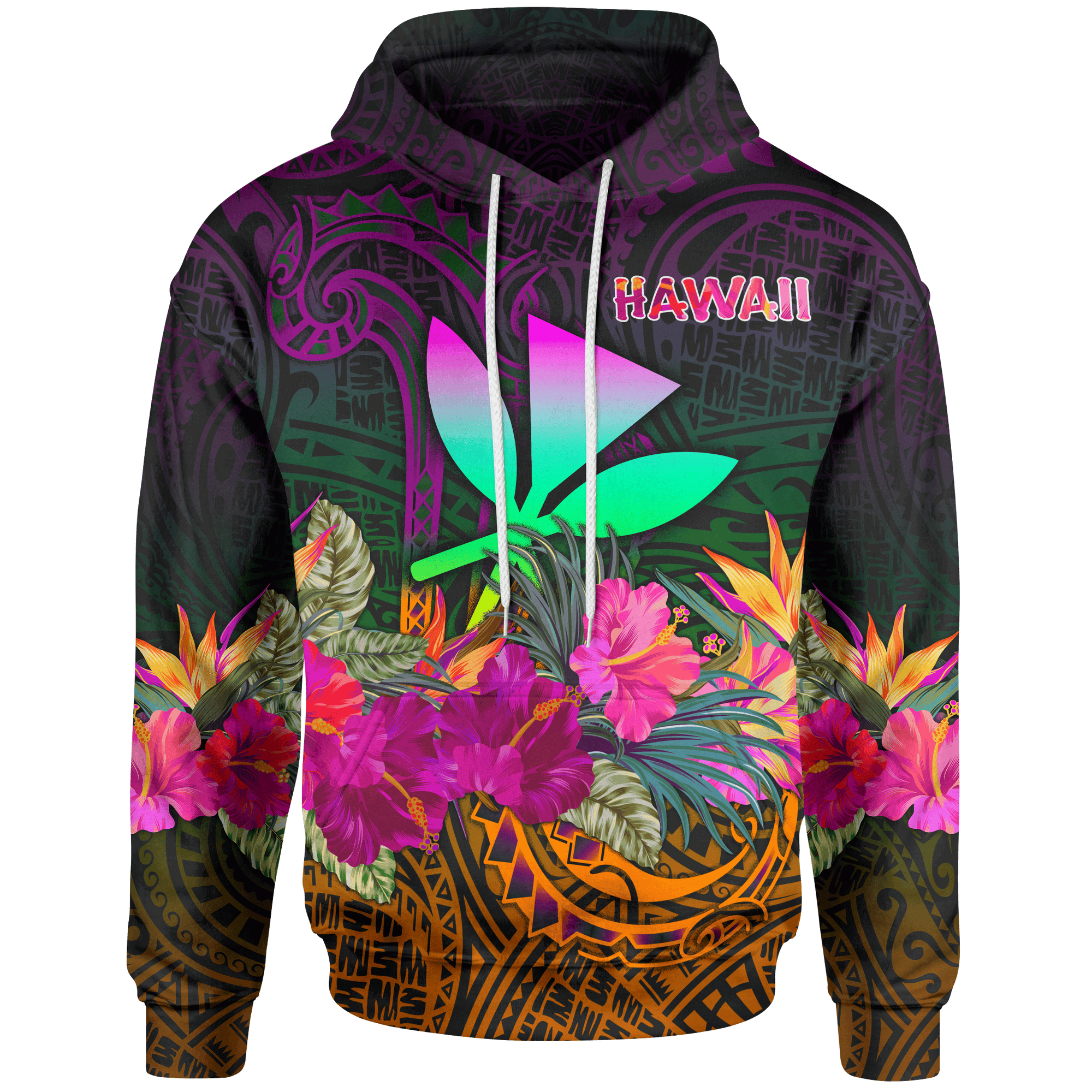 Polynesian Hawaii Kanaka Maoli Hoodie Summer Hibiscus Unisex Reggae - Polynesian Pride