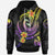 Yap Custom Hoodie Plumeria Flowers with Polynesian Patterns Unisex Black - Polynesian Pride