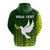 Custom Tailevu Rugby Fiji Zip Hoodie Go Green LT4 - Polynesian Pride