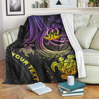 Vanuatu Custom Personalised Premium Blanket - Pink Turtle White - Polynesian Pride