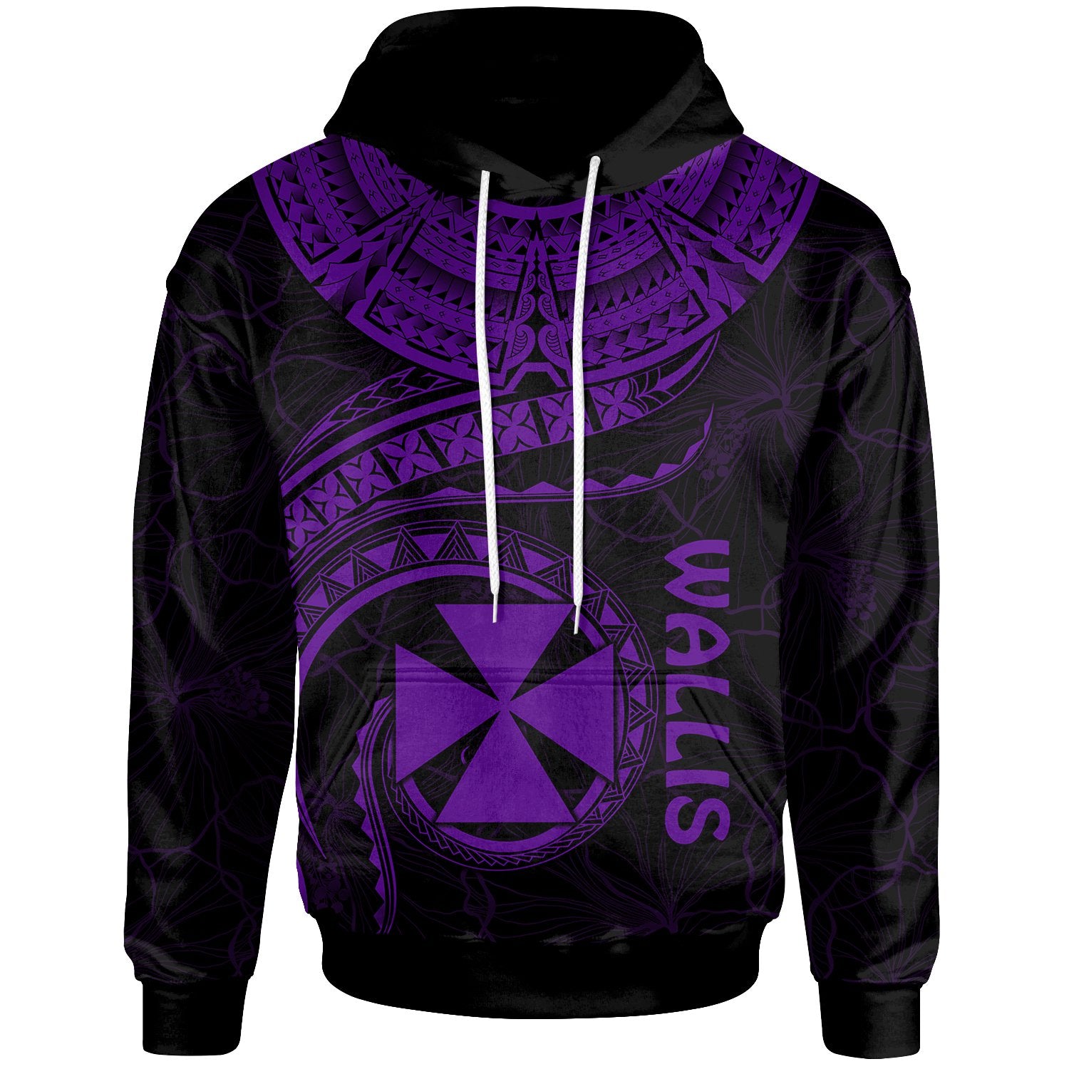 Wallis and Futuna Polynesian Hoodie Wallis and Futuna Waves (Purple) Unisex Purple - Polynesian Pride