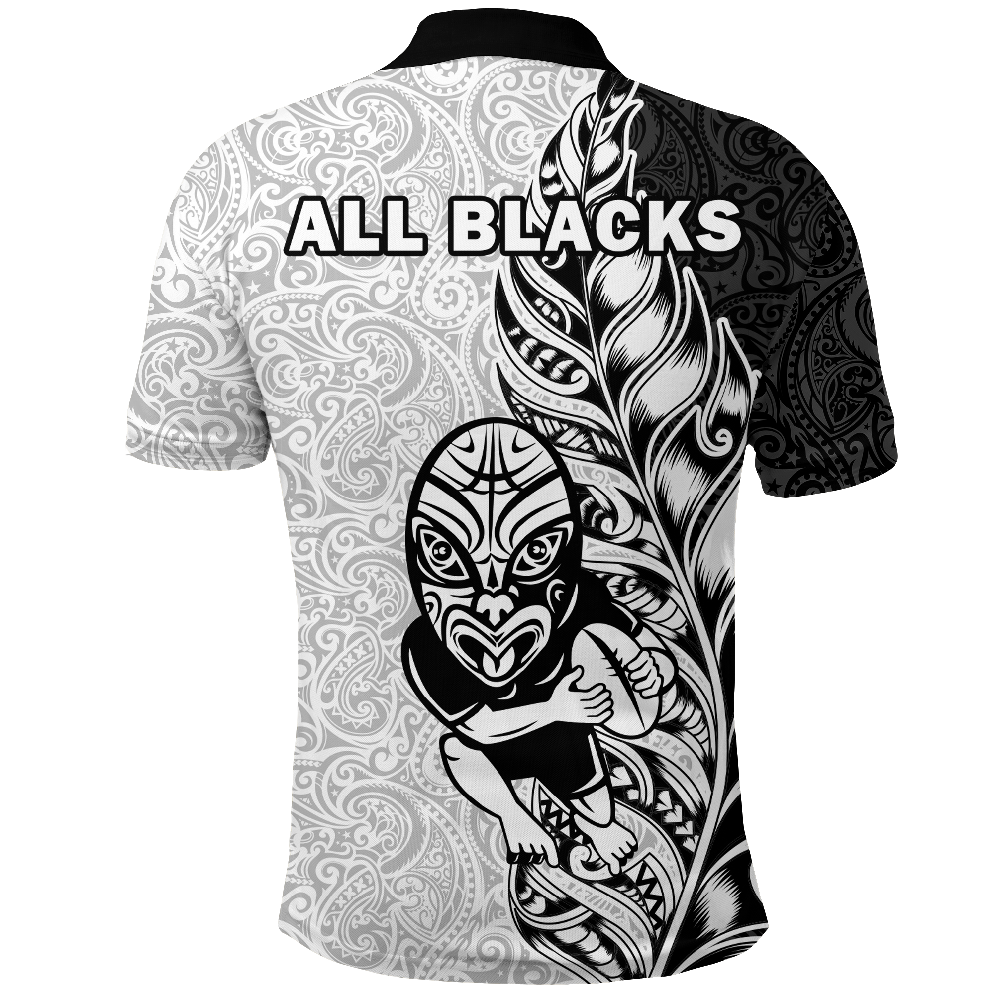 New Zealand Maori All Black Rugby Polo Shirt LT2 - Polynesian Pride