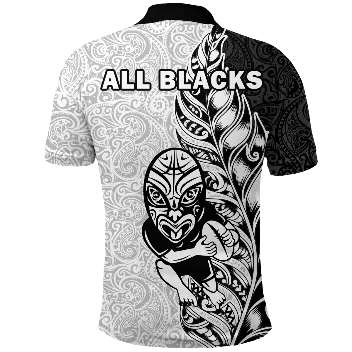 New Zealand Maori All Black Rugby Polo Shirt LT2 - Polynesian Pride