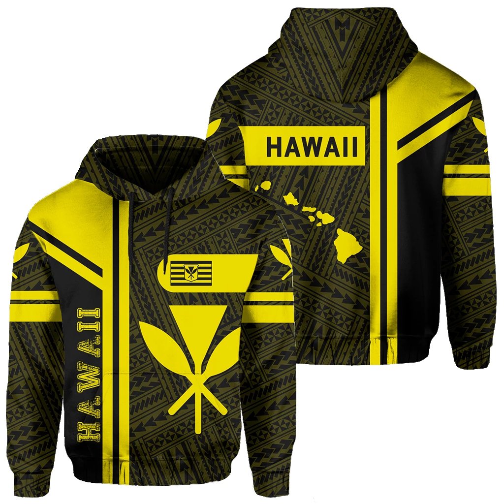 Kanaka Polynesian Hoodie Yellow Morale Style Unisex Yellow - Polynesian Pride