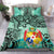 Tonga Polynesian Bedding Set - Vintage Floral Pattern Green Color Green - Polynesian Pride