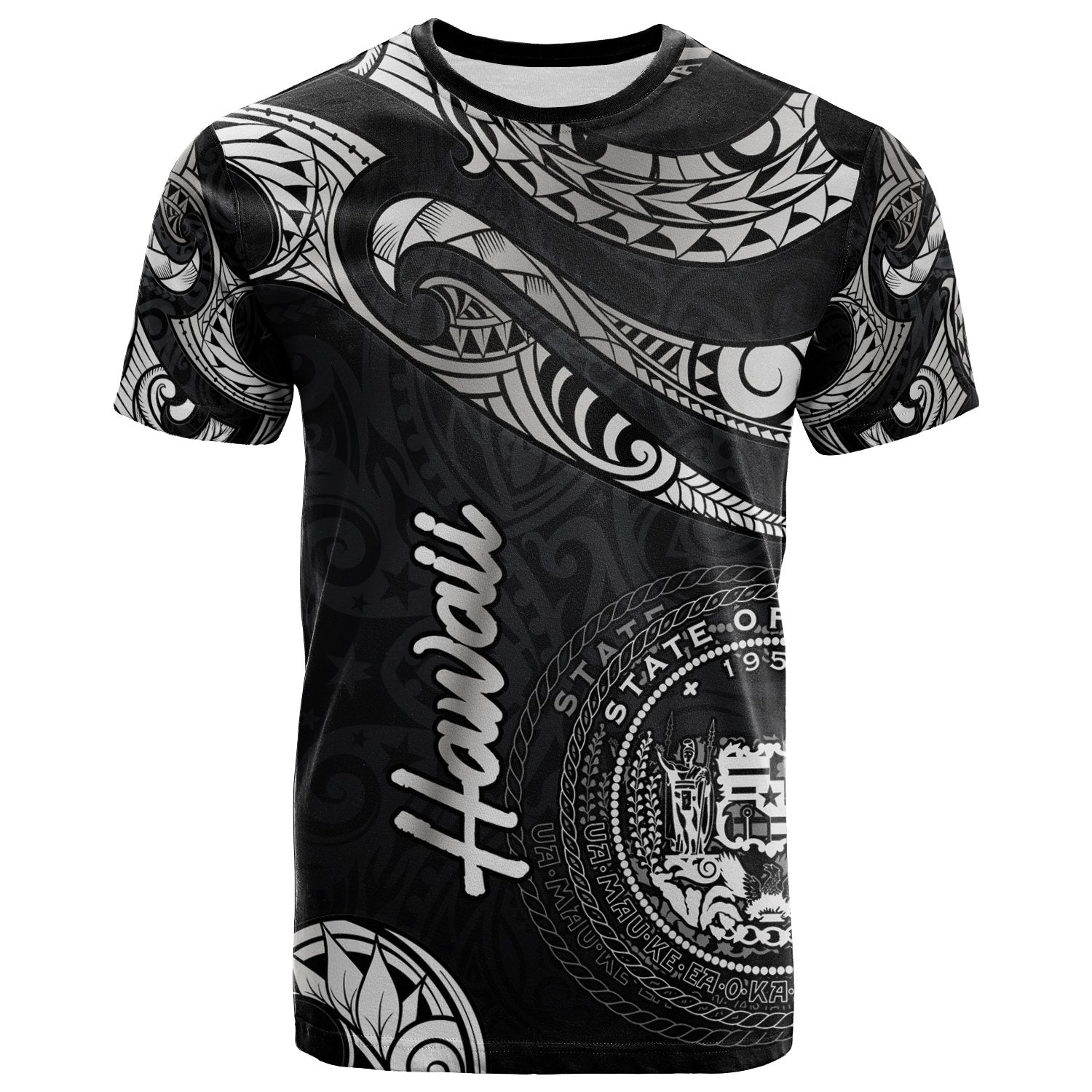 Hawaii Polynesian T Shirt Polynesian Tattoo White Version Unisex Art - Polynesian Pride