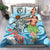 Papua New Guinea Bedding Set - Polynesian Girls With Shark Blue - Polynesian Pride