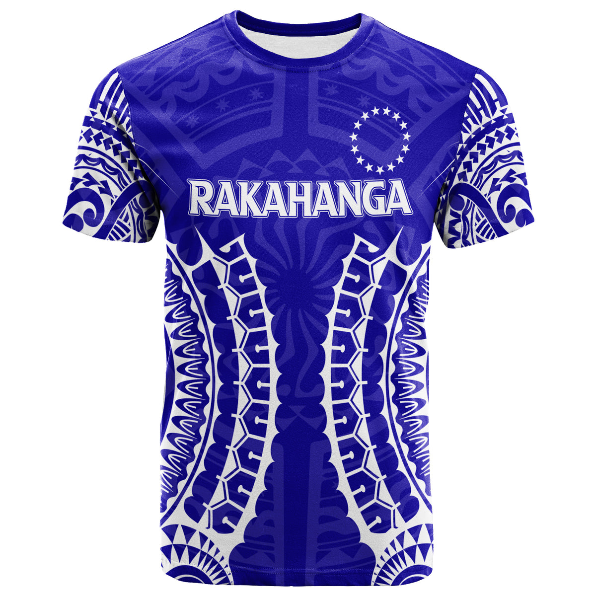 Cook Islands Rakahanga T Shirt Tribal Pattern LT12 Unisex Blue - Polynesian Pride