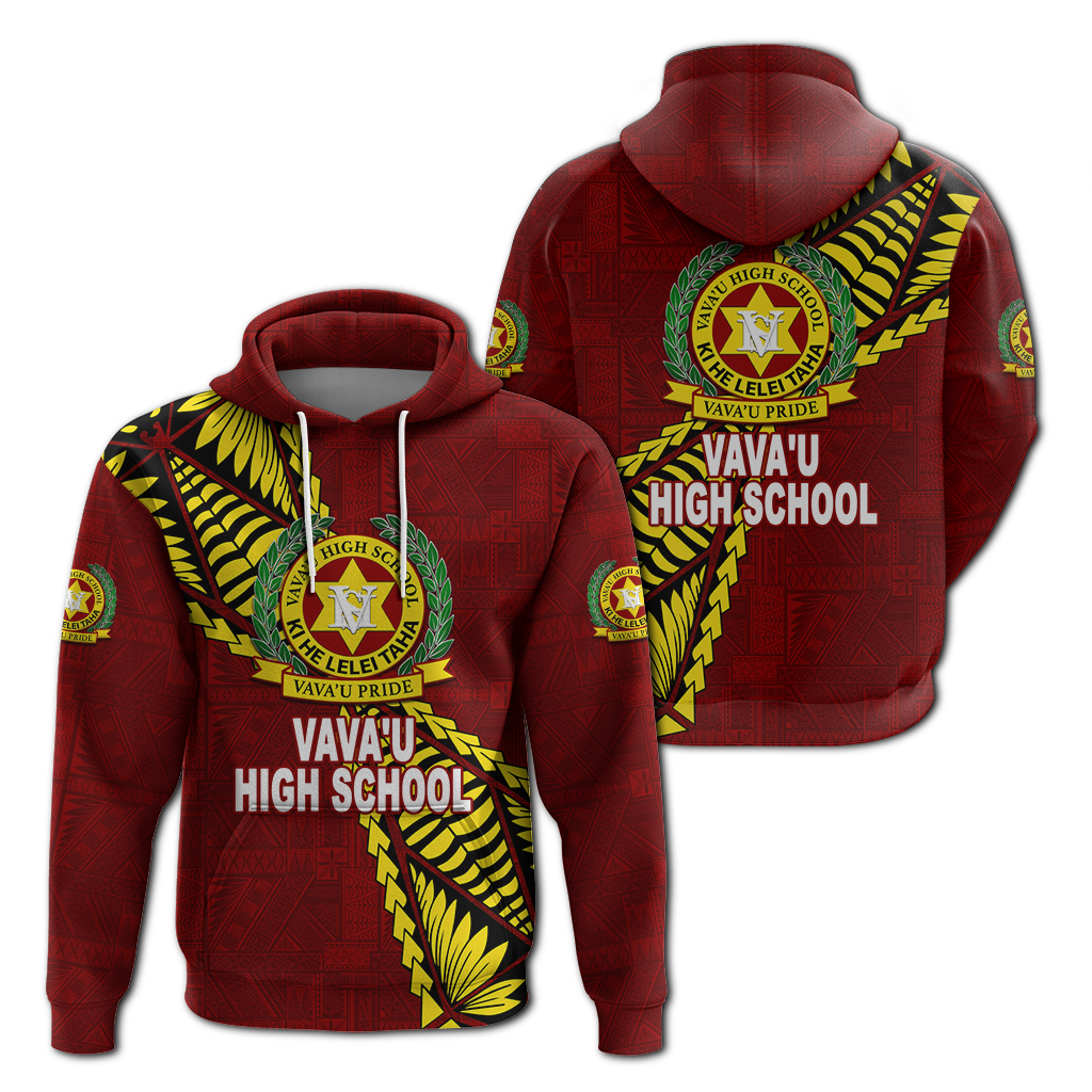 Tonga Vavau High School Tongan Patterns Hoodie LT12 Hoodie Red - Polynesian Pride