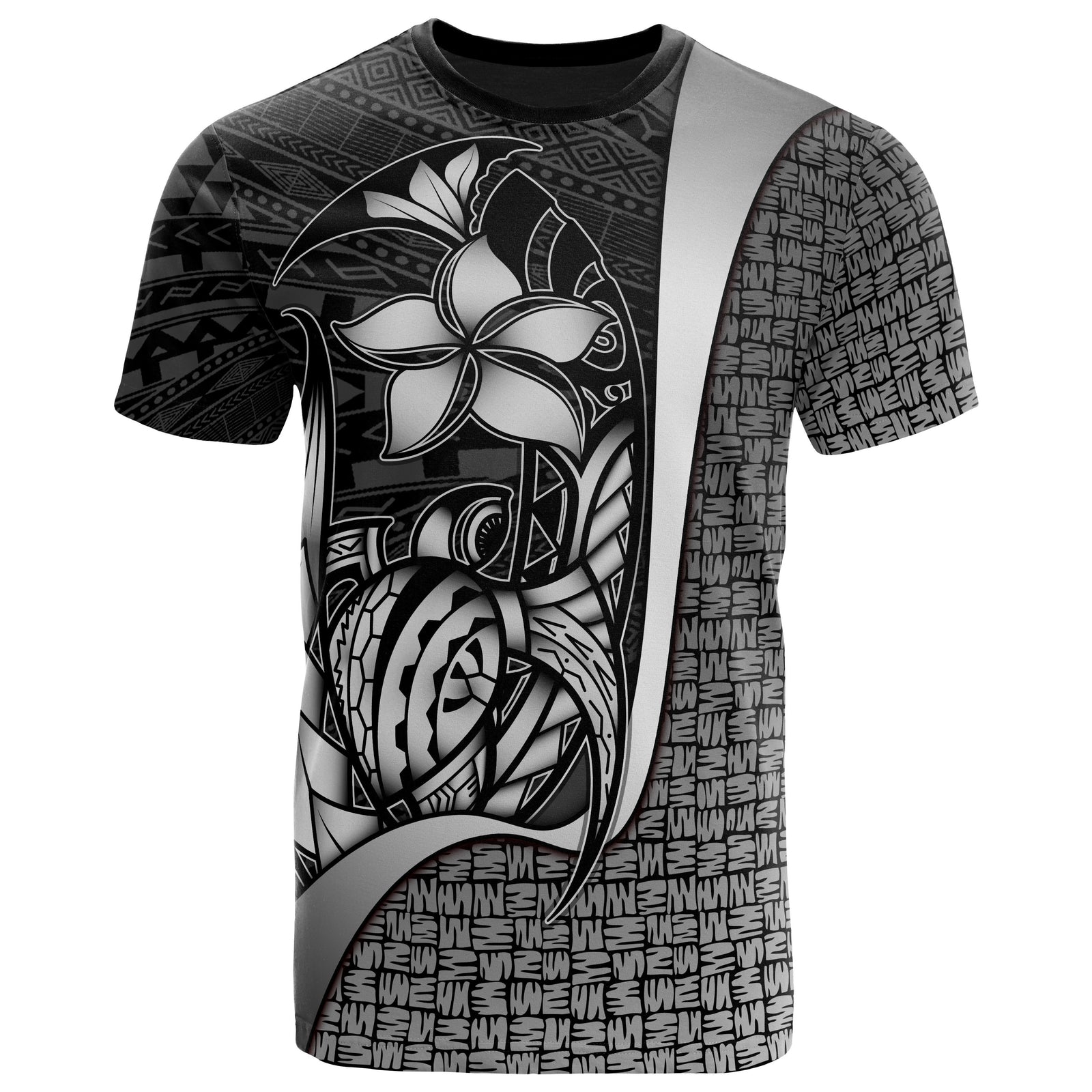 Polynesian T Shirt White Turtle with Hook Unisex WHITE - Polynesian Pride