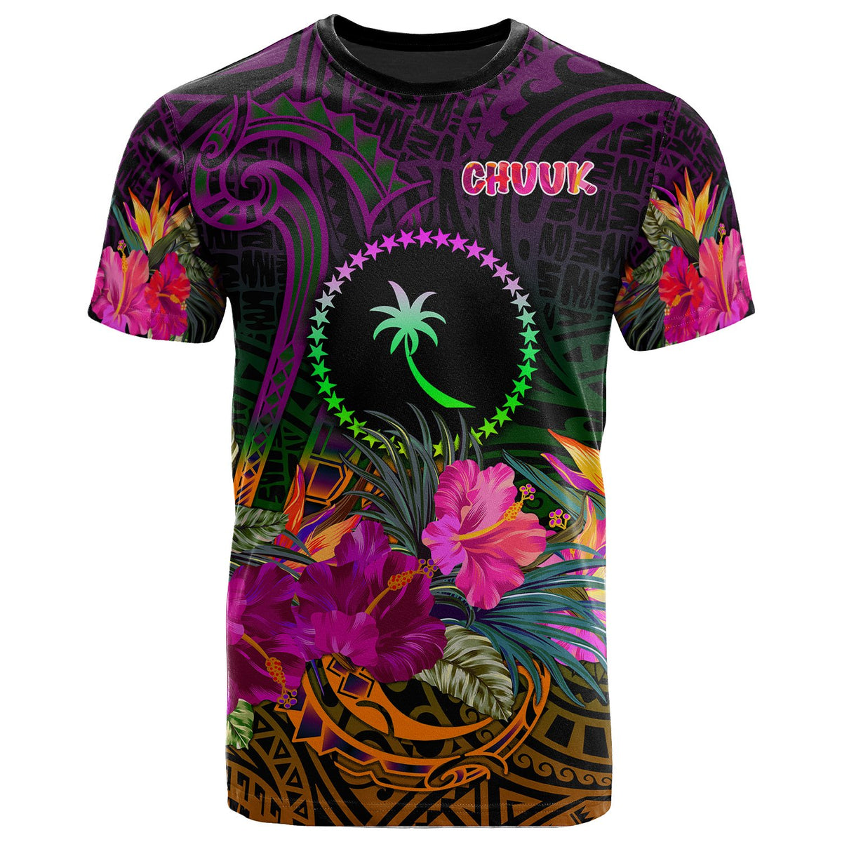 Chuuk T Shirt Summer Hibiscus Unisex Reggae - Polynesian Pride