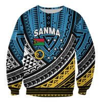 (Custom Personalised) Vanuatu Sanma Province Tribal Pattern Sweatshirt - LT12 Unisex Blue - Polynesian Pride