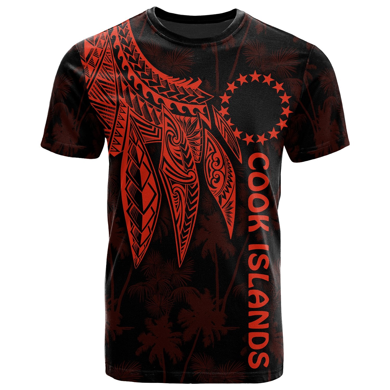 Cook Islands T Shirt Polynesian Wings (Red) Unisex Red - Polynesian Pride