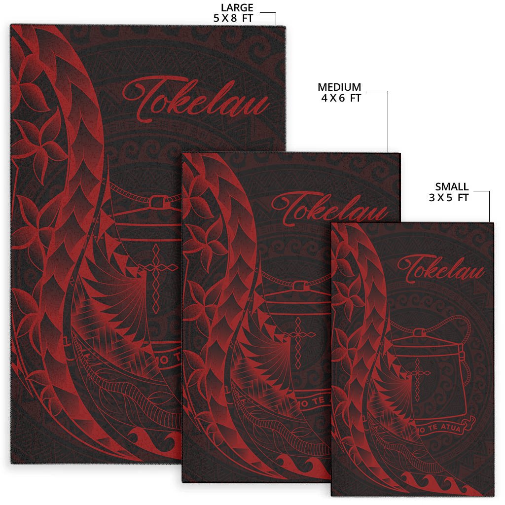 Tokelau Area Rug - Polynesian Pattern Style Red Color - Polynesian Pride