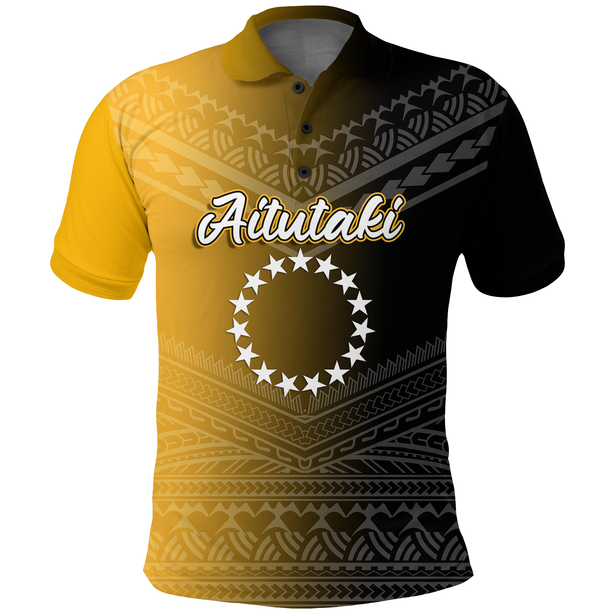 Custom Aitutaki Cook Islands Pride Polo Shirt LT12 Unisex Black - Polynesian Pride