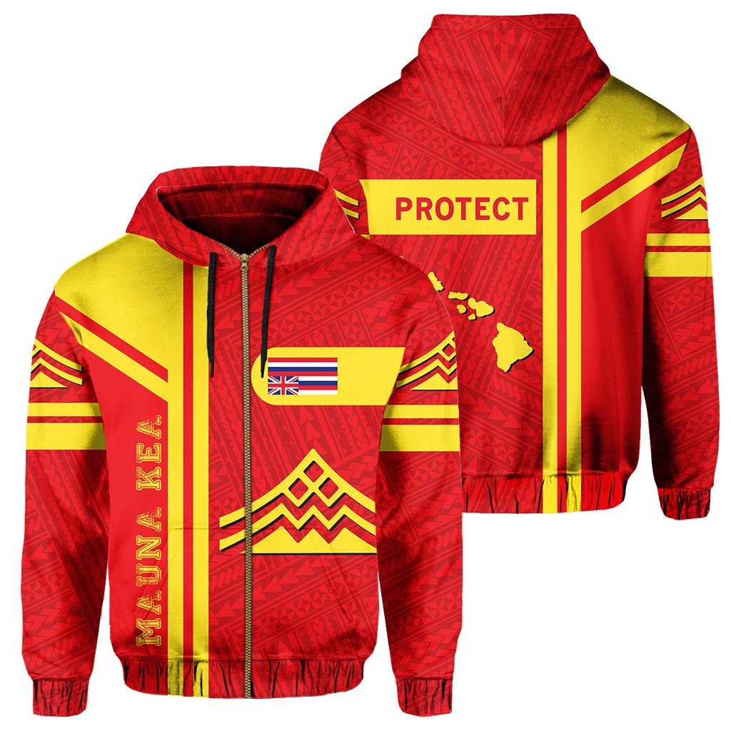 Hawaiian Polynesian Mauna Kea Zipper Hoodie Morale Style - Polynesian Pride