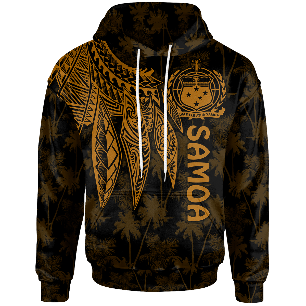 Samoa Hoodie Polynesian Wings (Golden) Unisex Golden - Polynesian Pride