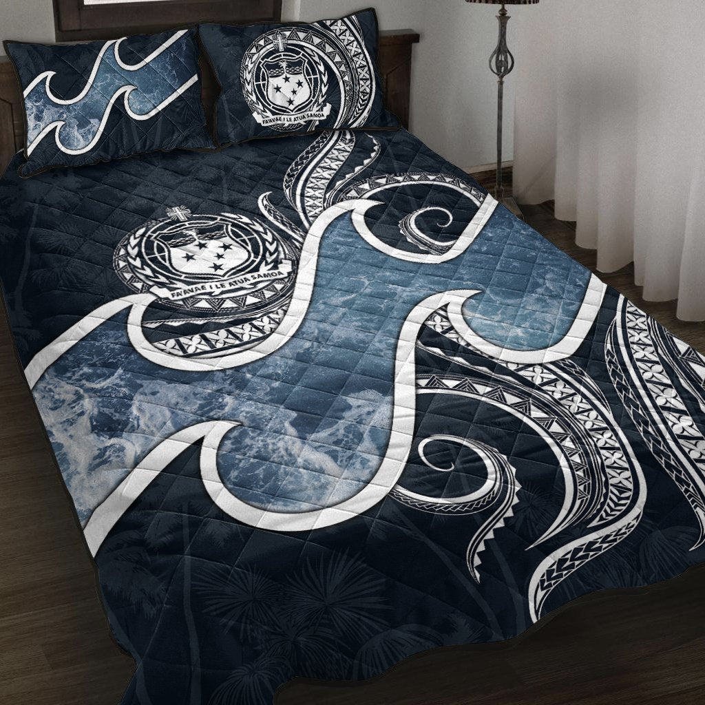 Samoa Polynesian Quilt Bed Set - Ocean Style Black - Polynesian Pride