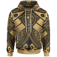 Chuuk Hoodie Gold Seal with Polynesian Tattoo Unisex Gold - Polynesian Pride