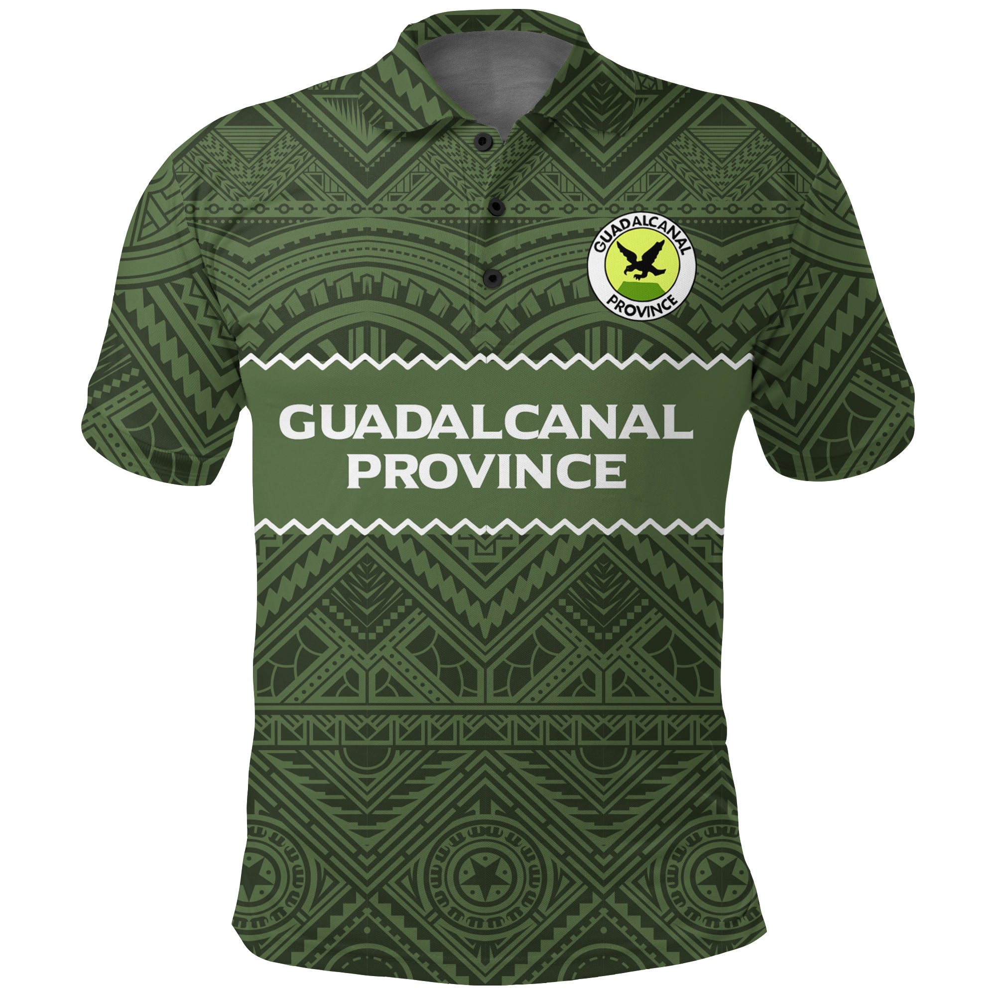 Custom Solomon Islands Guadalcanal Province Polo Shirt Tribal Pattern LT12 Unisex Green - Polynesian Pride