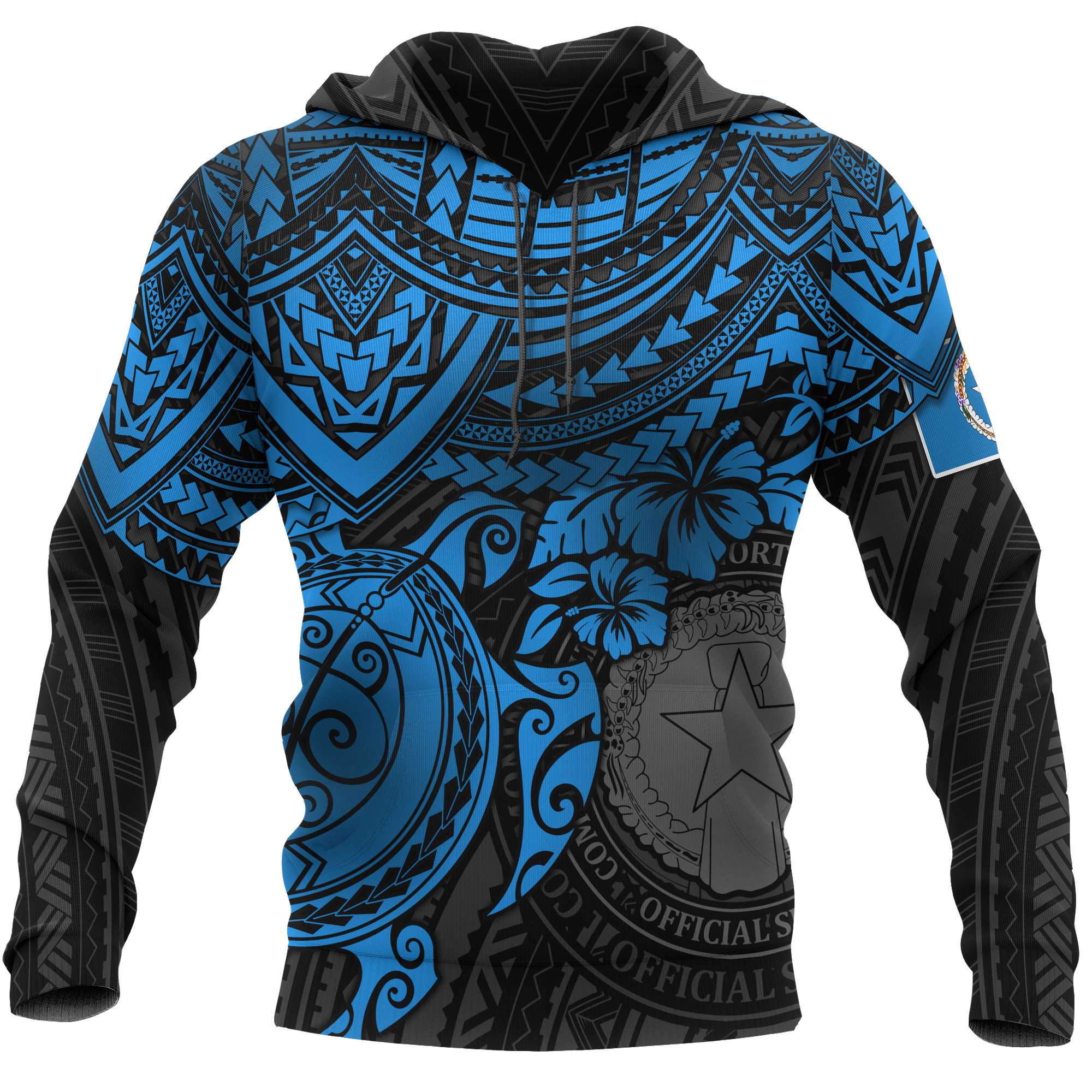 Northern Mariana Islands Polynesian Hoodie Blue Turtle Unisex BLUE - Polynesian Pride