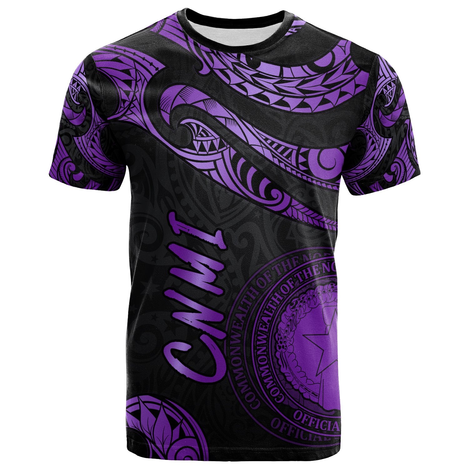 Northern Mariana Islands Polynesian T Shirt Poly Tattoo Purple Version Unisex Purple - Polynesian Pride