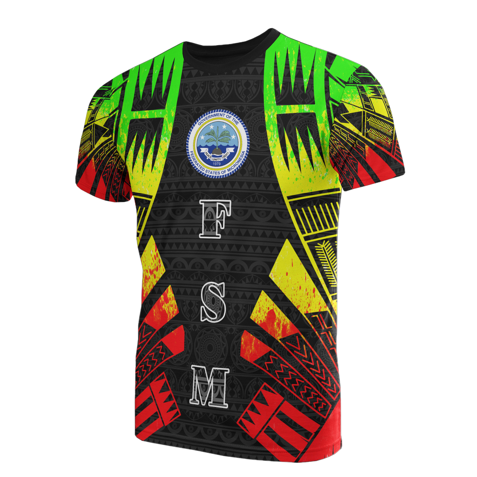 Federated States of Micronesia T Shirt F S M Seal Polynesian Tattoo Reggae Style Unisex Reggae - Polynesian Pride