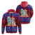 Guam Christmas Felis Pasgua Santas Guam Surf Board Hoodie LT2 Zip Hoodie RED - Polynesian Pride