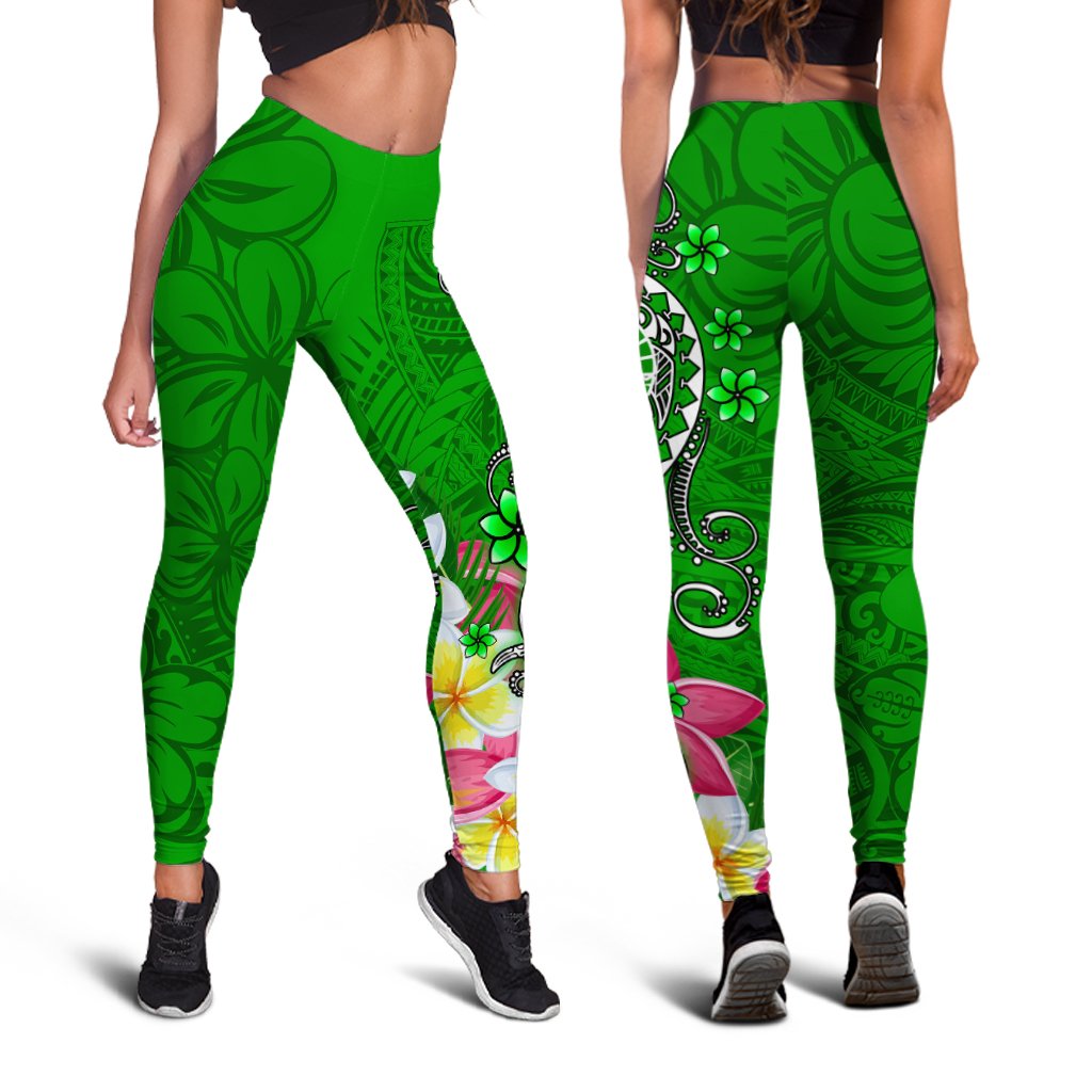 Tahiti Legging - Turtle Plumeria (Green) Green - Polynesian Pride