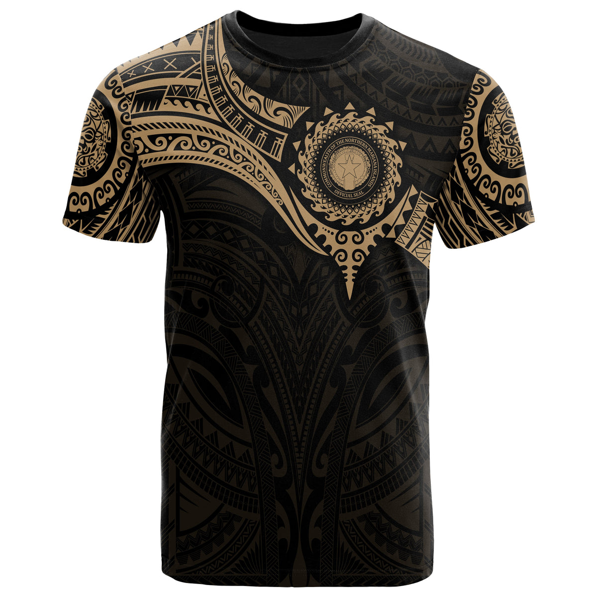 CNMI Polynesian T Shirt Full Color Heart Shield - Polynesian Pride