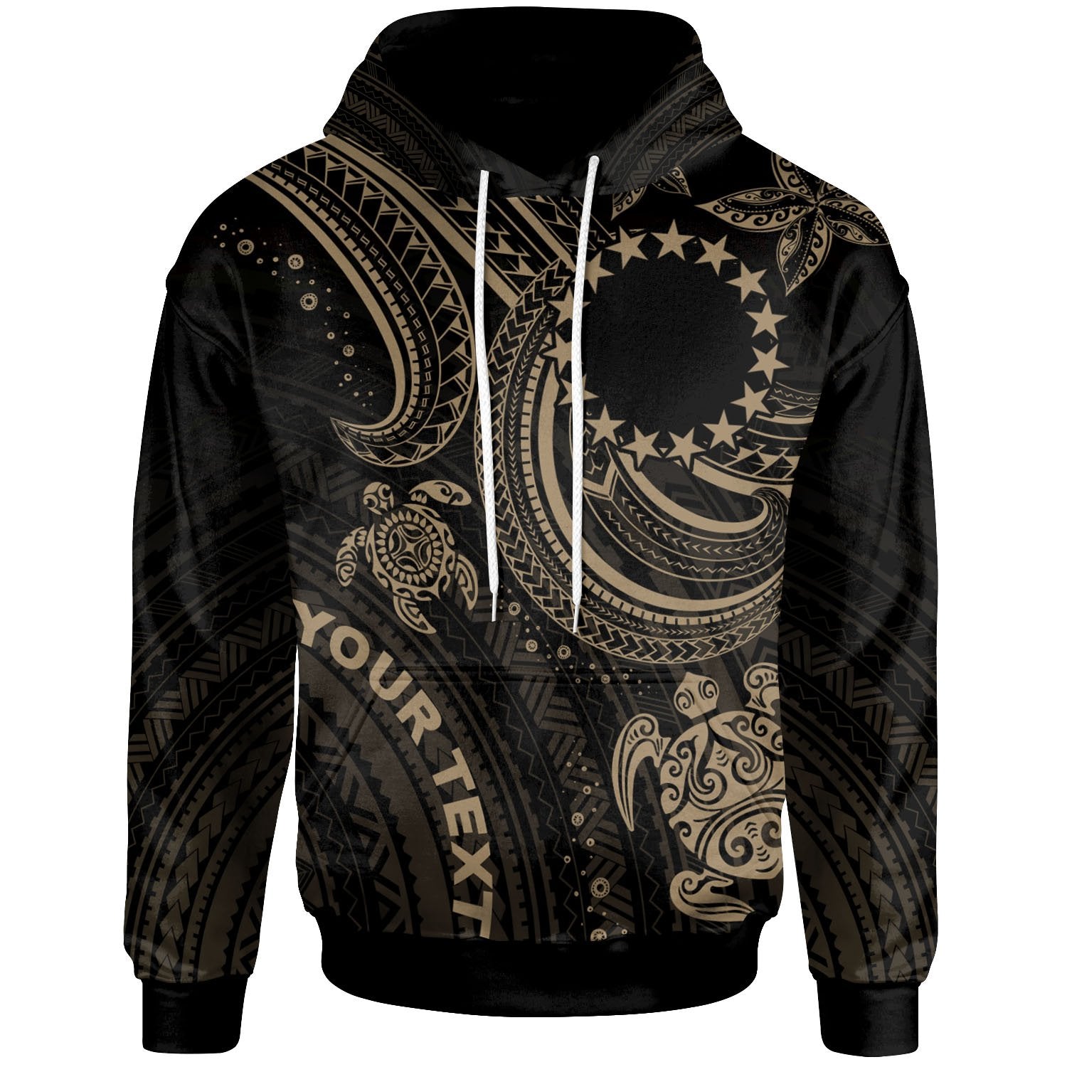 Cook islands Custom Hoodie Gold Turtle Unisex Gold - Polynesian Pride