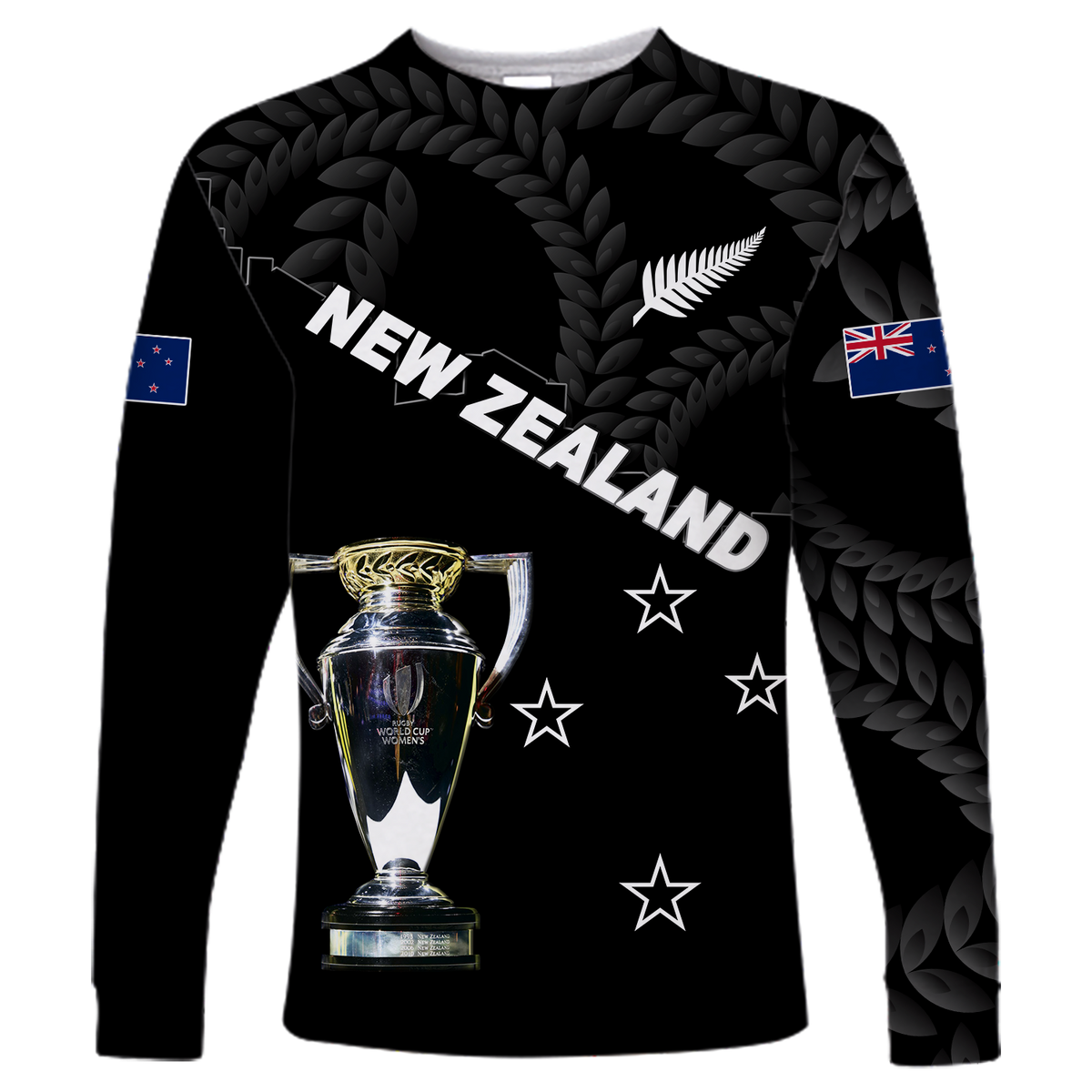 New Zealand Champions Rugby 2022 Long Sleeve Shirt - LT12 Unisex Black - Polynesian Pride