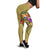 Tonga Polynesian Legging - Floral With Seal Gold - Polynesian Pride