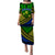 (Custom Personalised) Vanuatu Malampa Province Tribal Pattern Puletasi Dress - LT12 Long Dress Green - Polynesian Pride