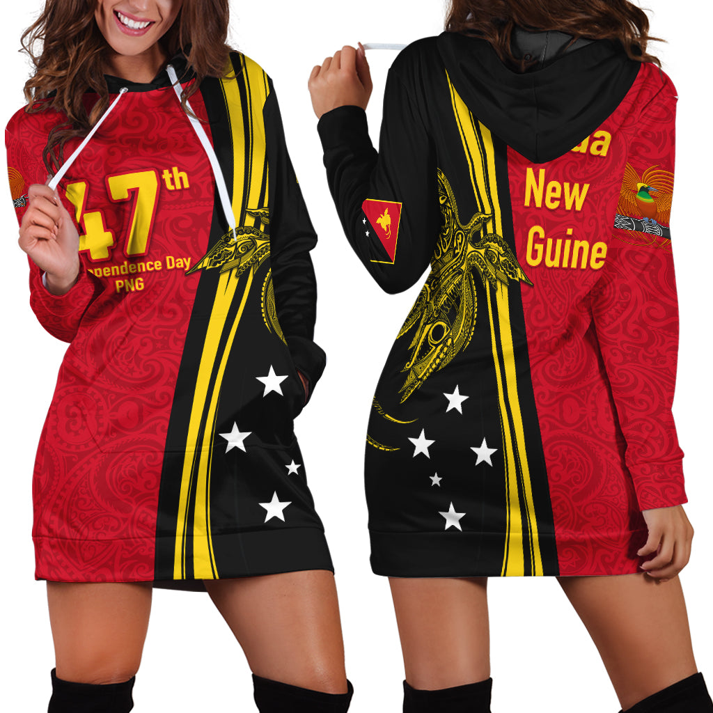 Papua New Guinea Independence Anniversary Polynesian Tribal Hoodie Dress - LT12 Hoodie Dress Black - Polynesian Pride