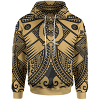 Pohnpei Hoodie Gold Seal with Polynesian Tattoo Unisex Gold - Polynesian Pride