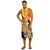 Hawaii Lavalava - Hawaii Seal With Surfing Tiki Masks Hawaiian Wooden Tribal Patterns One Size Gold - Polynesian Pride