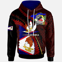 American Samoa Hoodie American Samoa Independence Day With State Flag and Marijuana Leaf Polynesian Style LT10 Red - Polynesian Pride