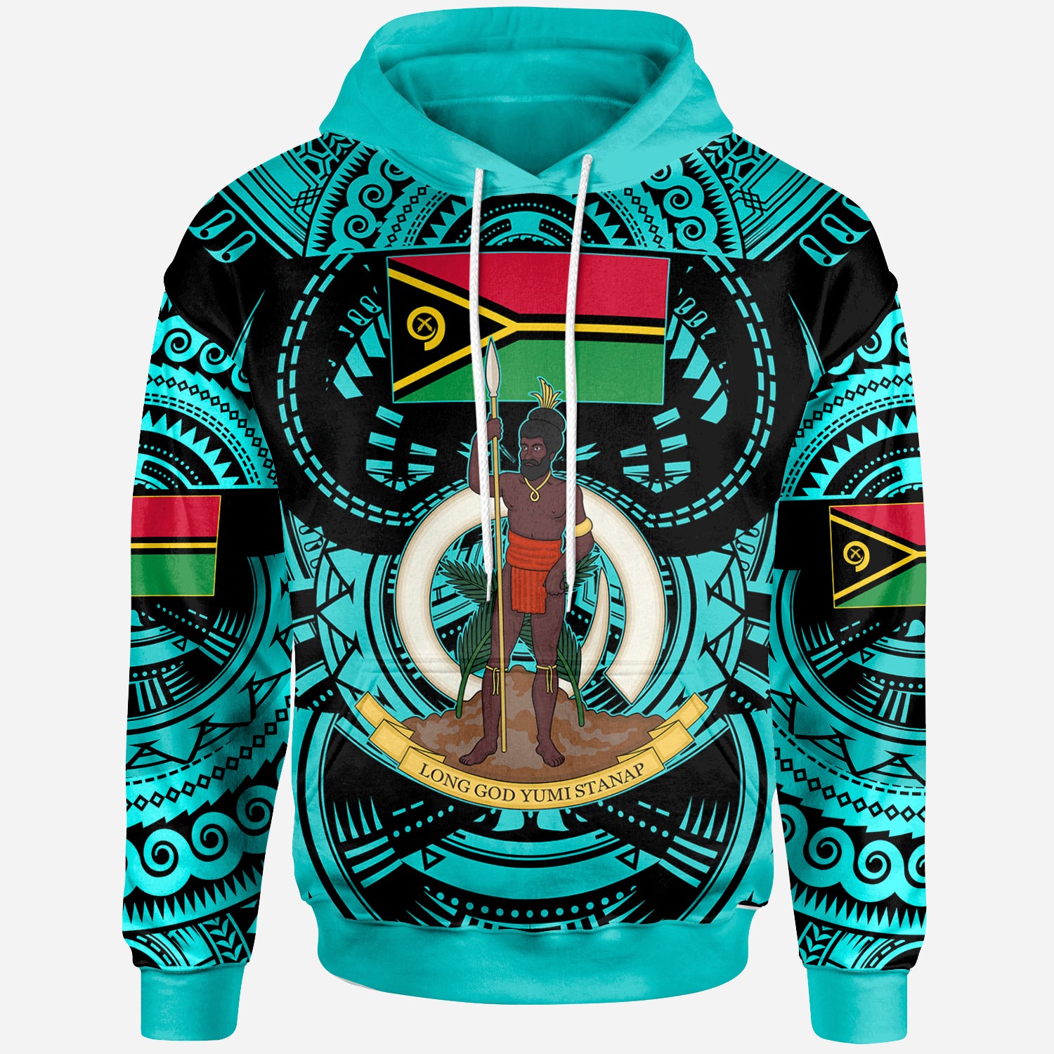 Vanuatu Hoodie Vanuatu Polynesian Culture Pride Turquoise Hoodie LT10 Turquoise - Polynesian Pride