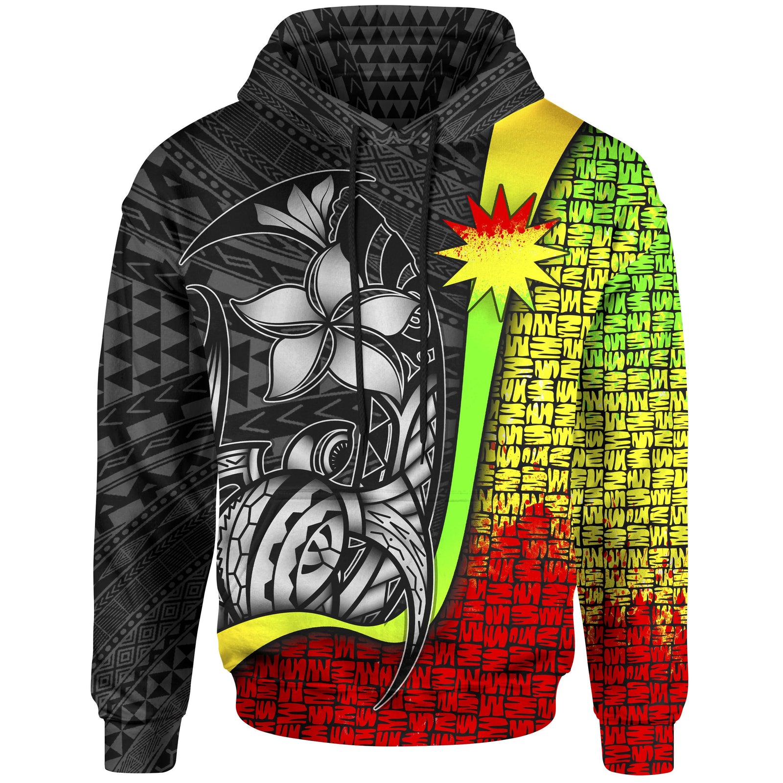 Nauru Polynesian Hoodie Reggae Turtle with Hook Unisex REGGAE - Polynesian Pride