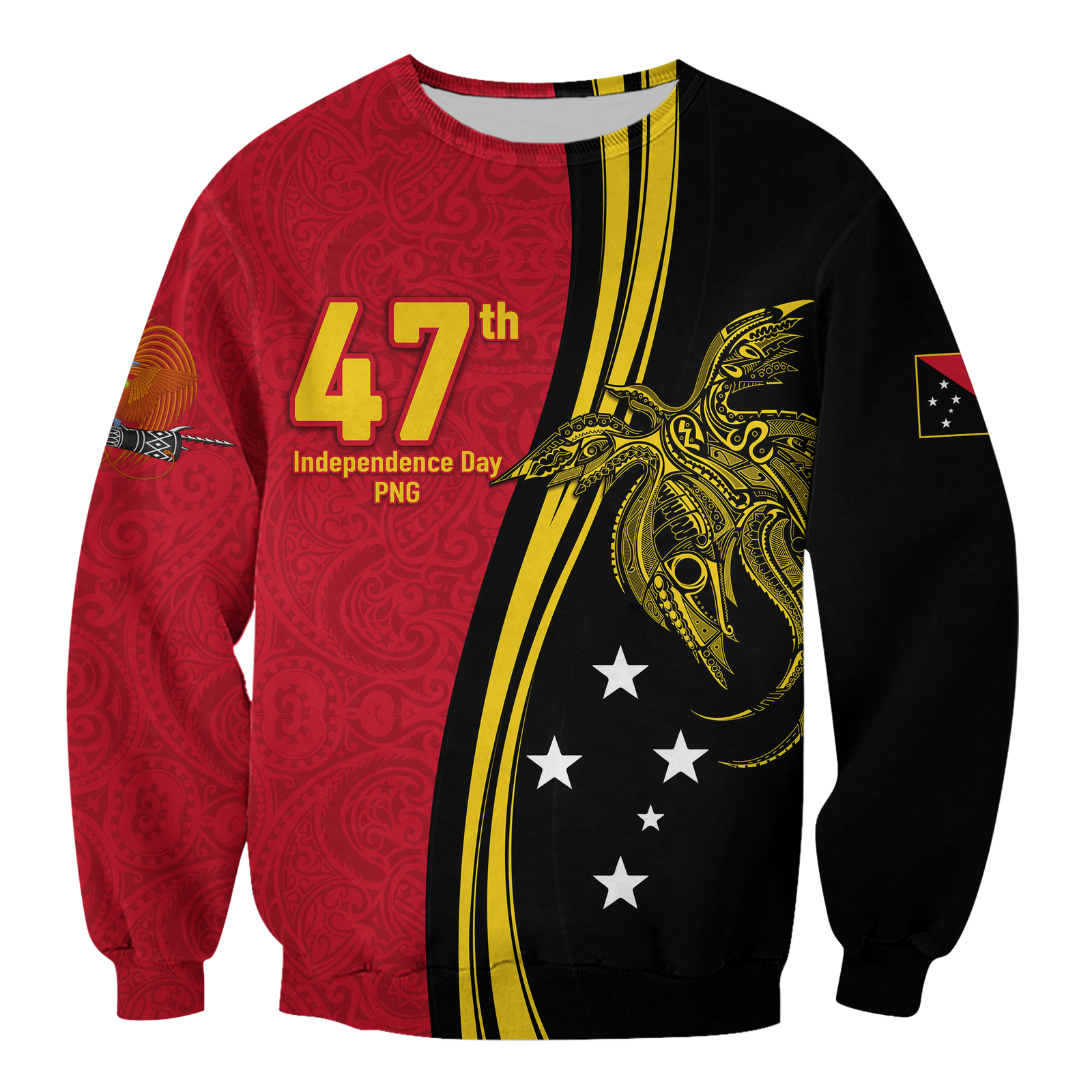 Papua New Guinea Independence Anniversary Polynesian Tribal Sweatshirt - LT12 Unisex Black - Polynesian Pride