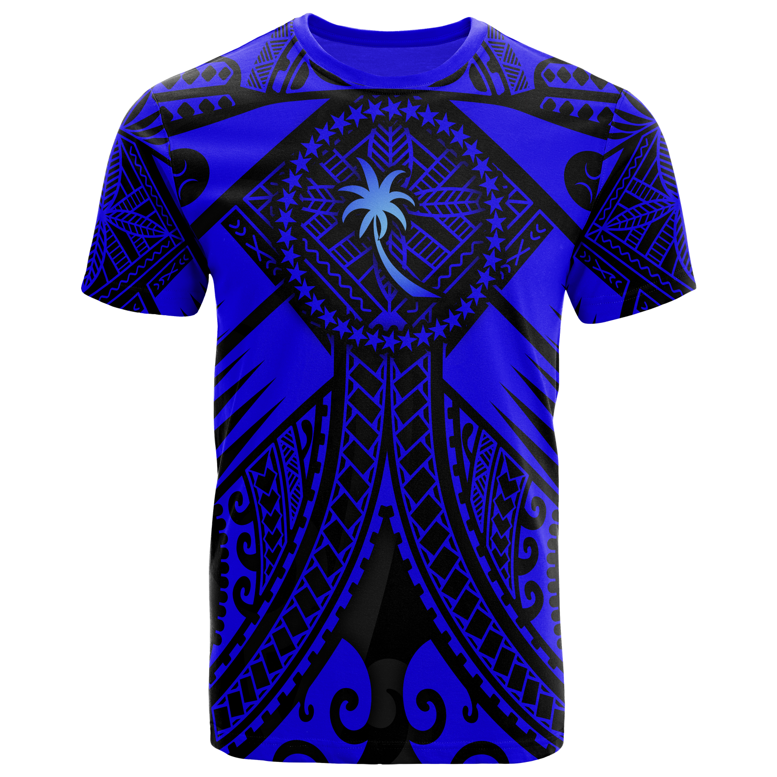Chuuk T Shirt Blue Seal with Polynesian Tattoo Unisex Blue - Polynesian Pride