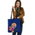 Tahiti Polynesian Tote Bag - Floral With Seal Blue Tote Bag One Size Blue - Polynesian Pride