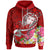 Fiji Hoodie Turtle Plumeria (Red) Unisex Red - Polynesian Pride